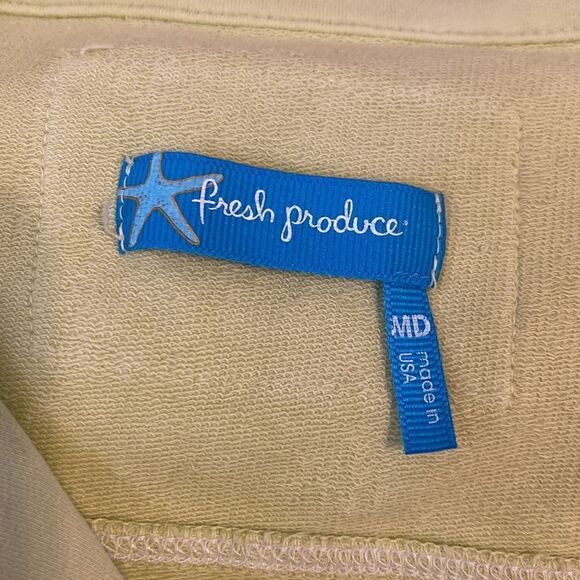 Fresh Produce Jacket Boxy Fit Soft Lime Color Large Wooden Buttons Cotton SZ Med - Picture 6 of 6